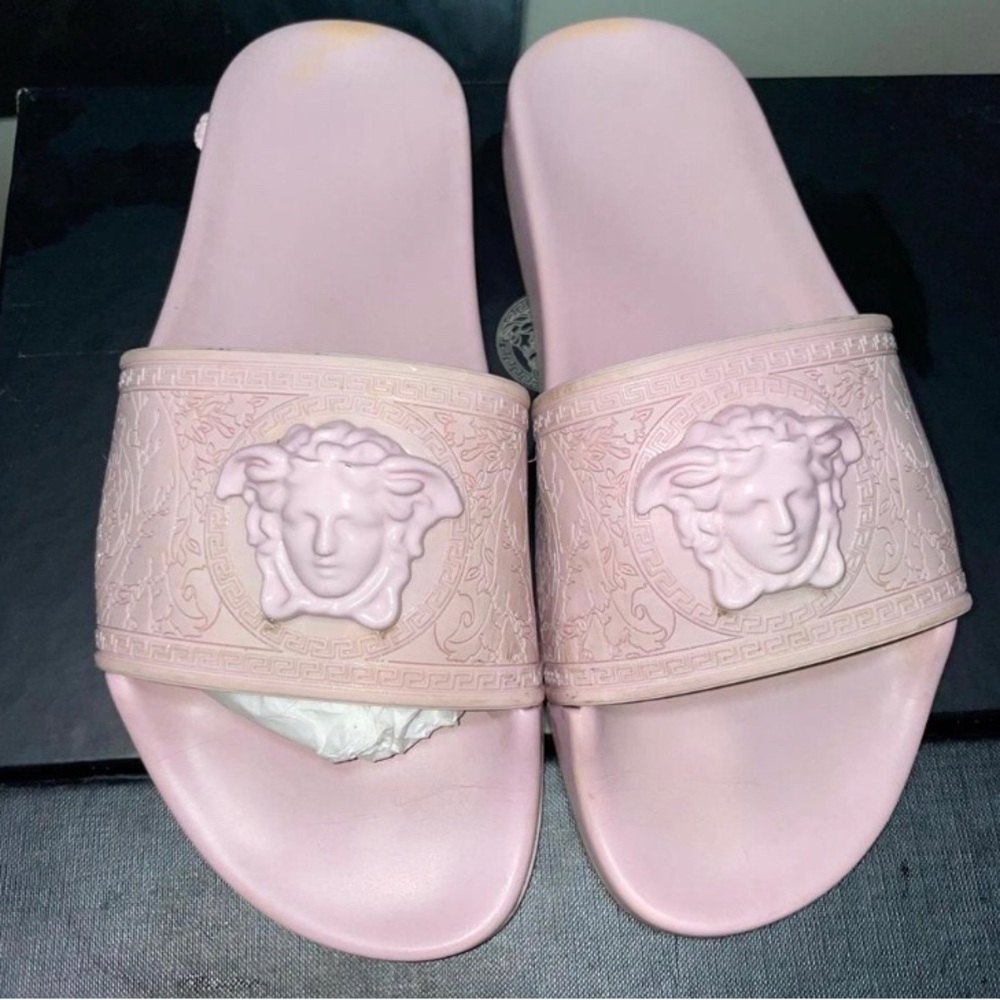 Versace Medusa head pool slides. Original price $400 my price $200. Used